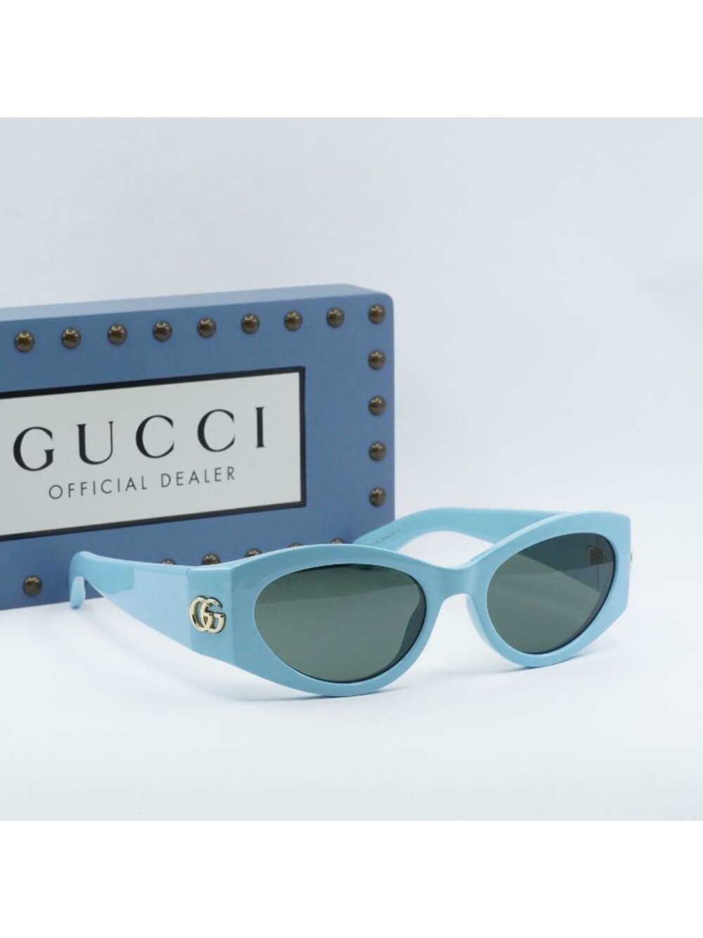 Gucci GG1401S 004 Cat eye  Sunglasses - Light Blue / Grey